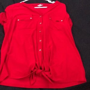 This amazing red button silky shirt